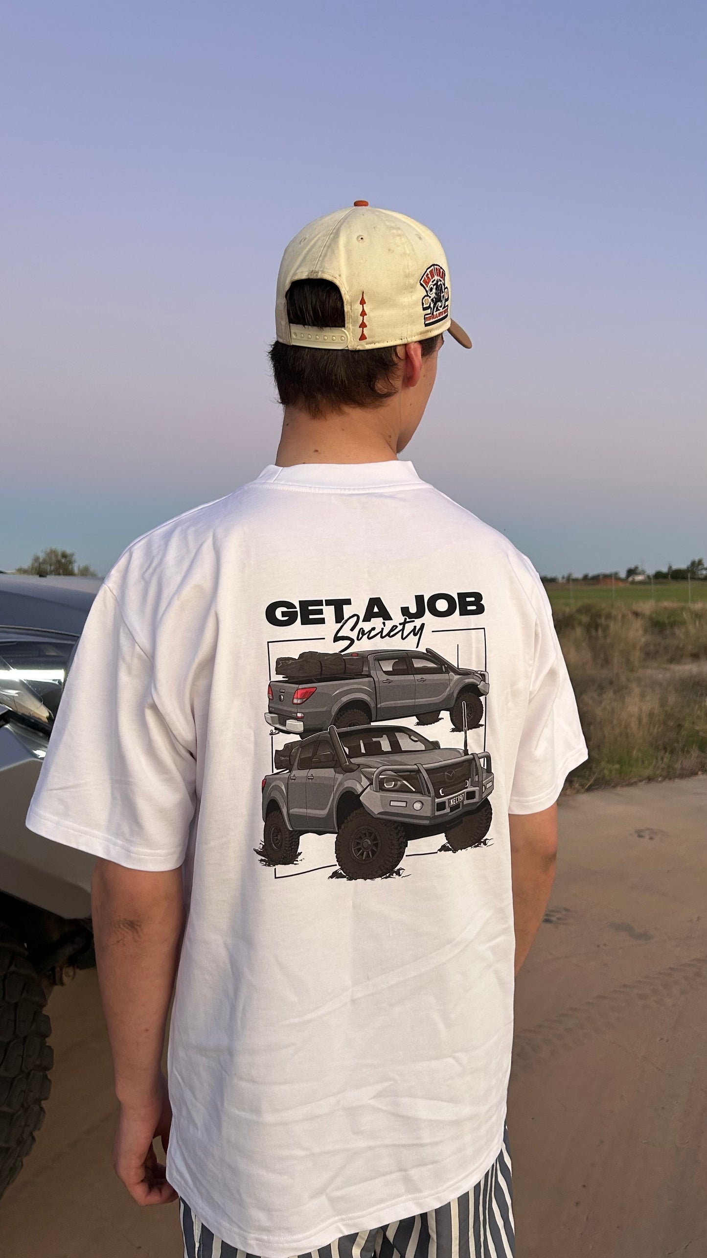 WHITE GET A JOB T-SHIRT